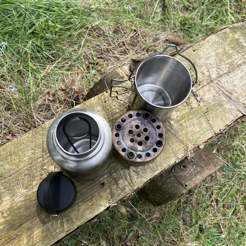 bushcraft kogesæt I rustfri stål