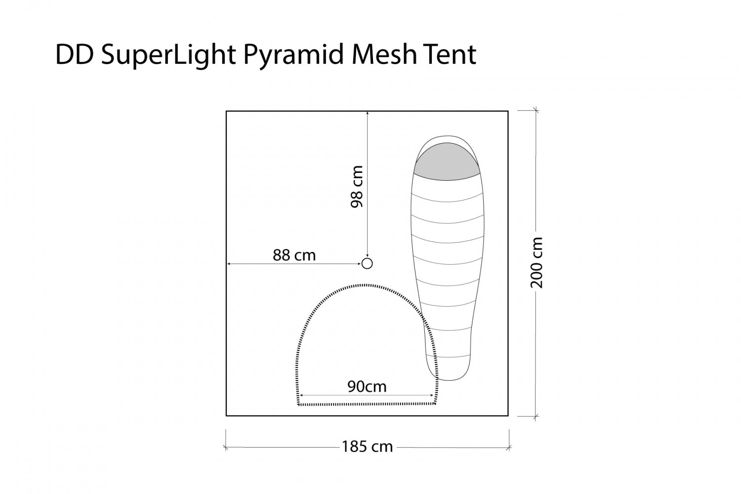 DD Hammocks Superlight Pyramide Mesh Tent - indertelt
