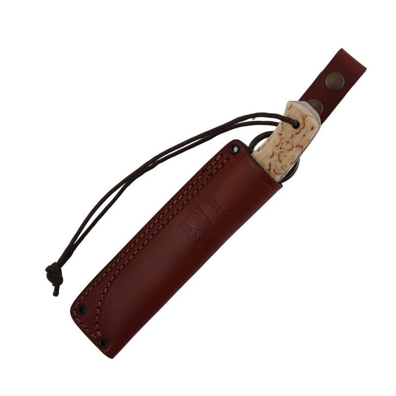 ember bushcraft kniv med skæfte i curly birch