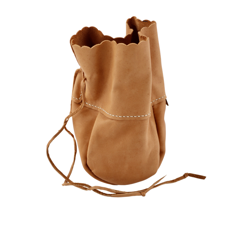 Kaffepose / Opbevaringspose i Læder - Håndlavet