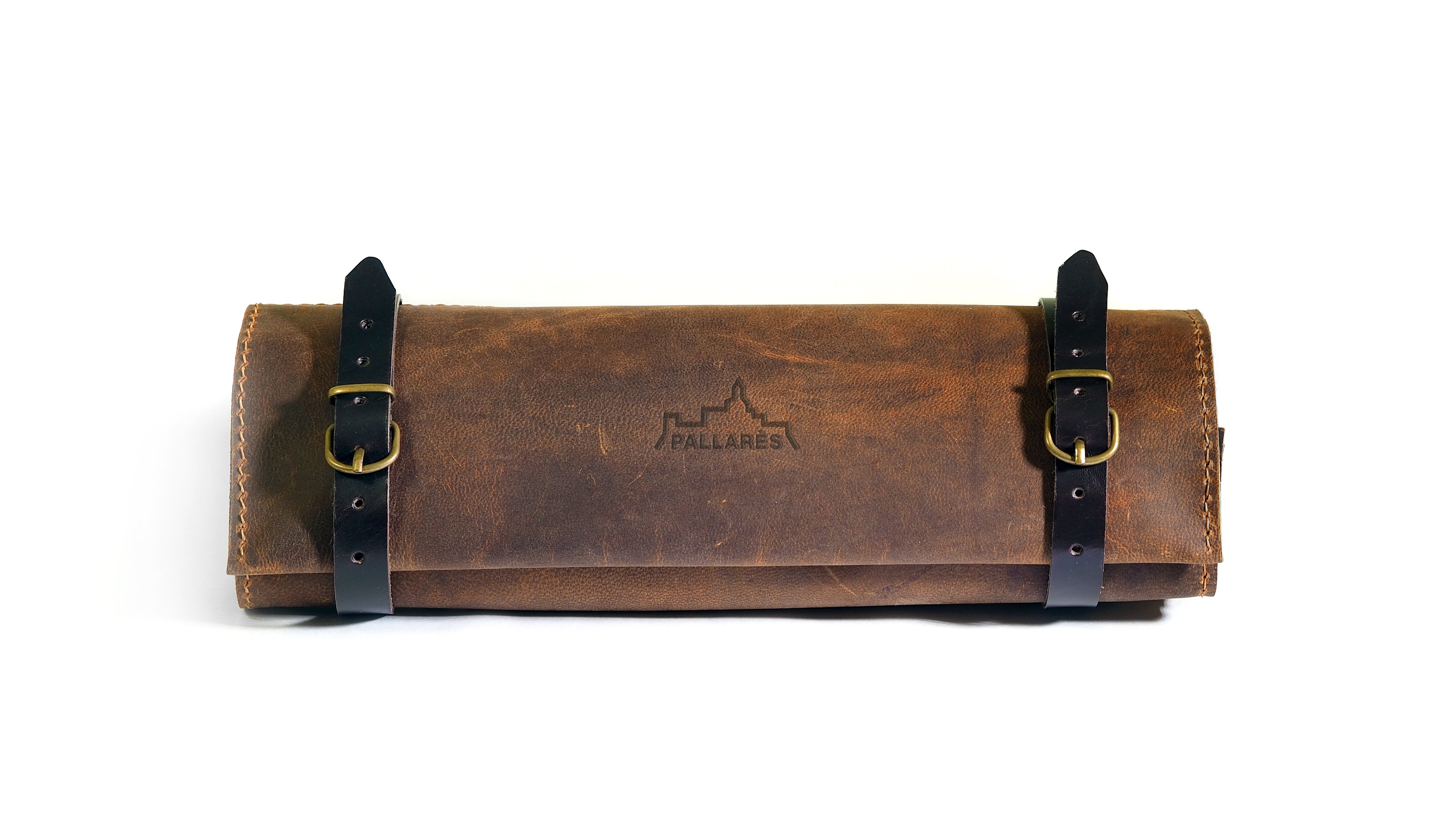 Læder Roll Up Taske til knive og værktøj