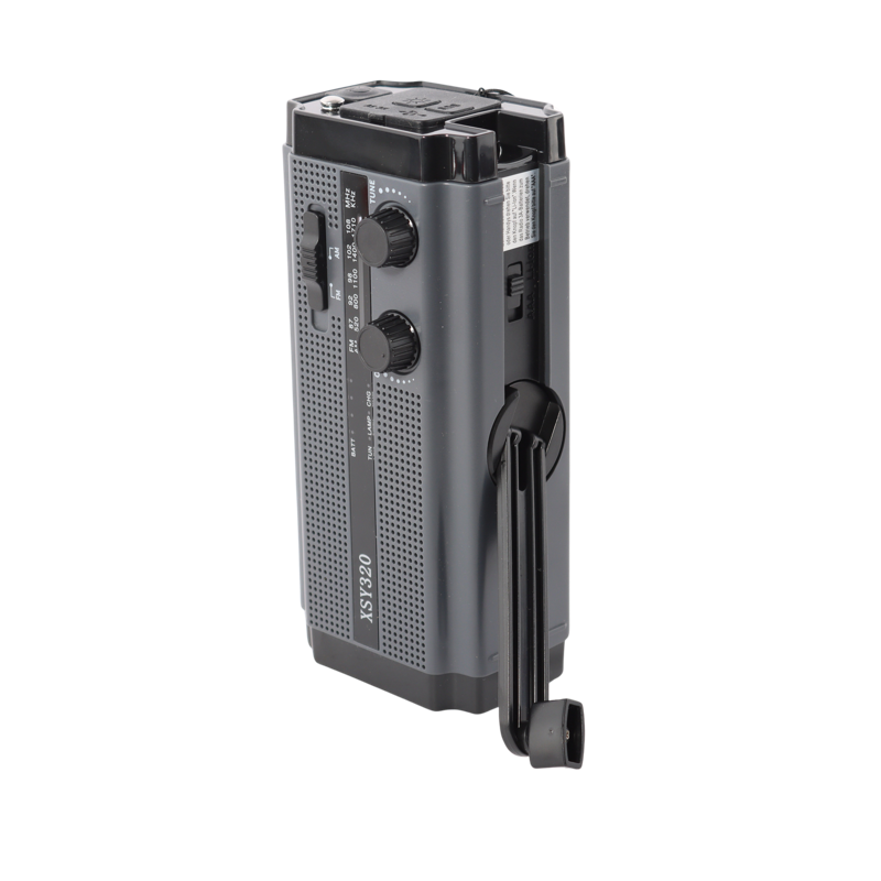 Nødradio - Med powerbank (5.000 mAh), solcelle, håndsving, AM/FM, lygte og SOS