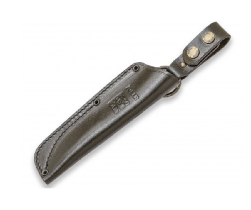 Joker Bushlord Bushcraft kniv i grøn micarta, inkluderet læderskede med eller uden tændstål