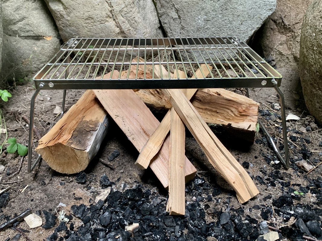 Bålrist med foldbare ben - flere højde indstillinger
