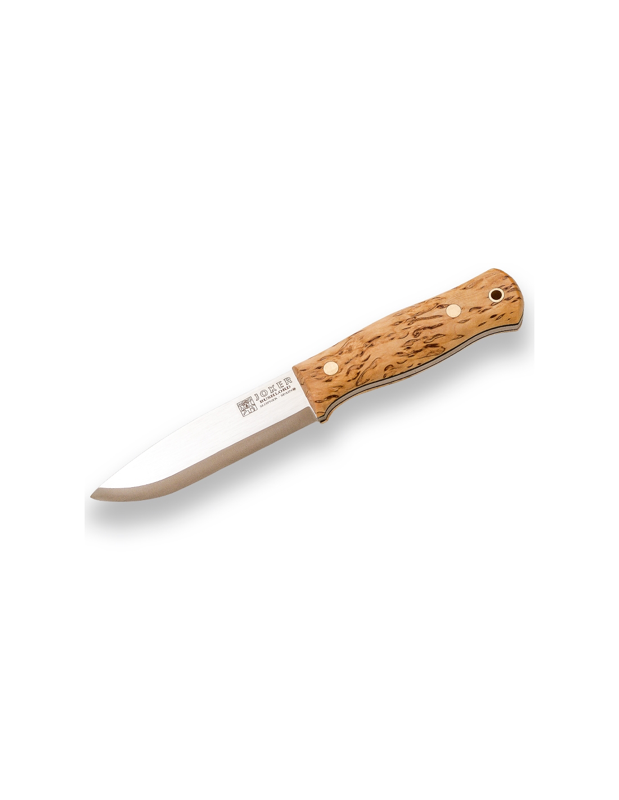 bushlord bushcraft kniv med skaft i curly birch