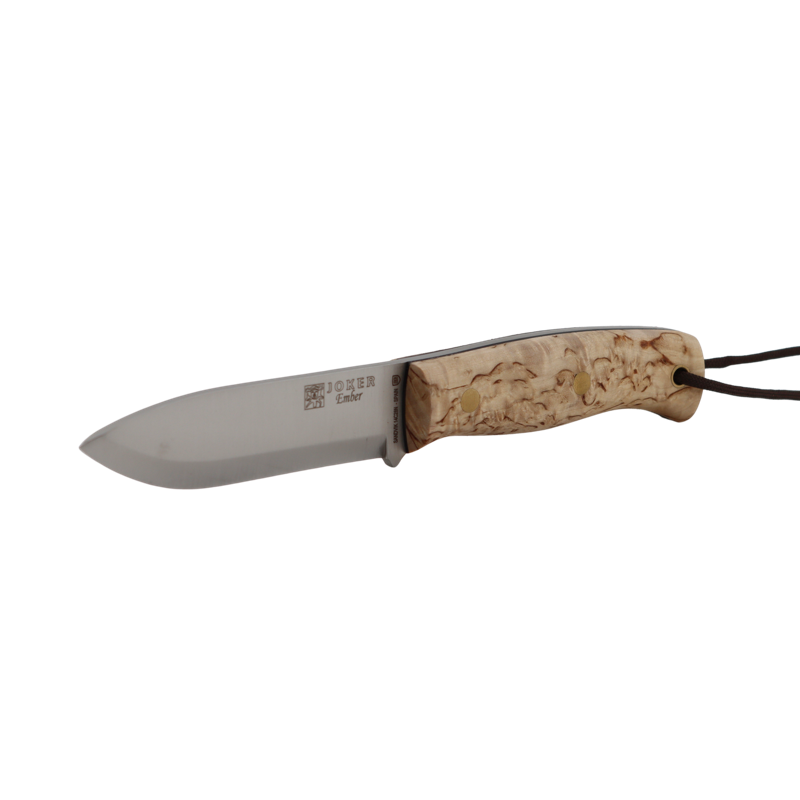 ember bushcraft kniv med skæfte i curly birch