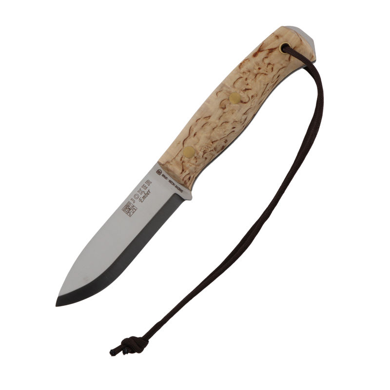 ember bushcraft kniv med skæfte i curly birch