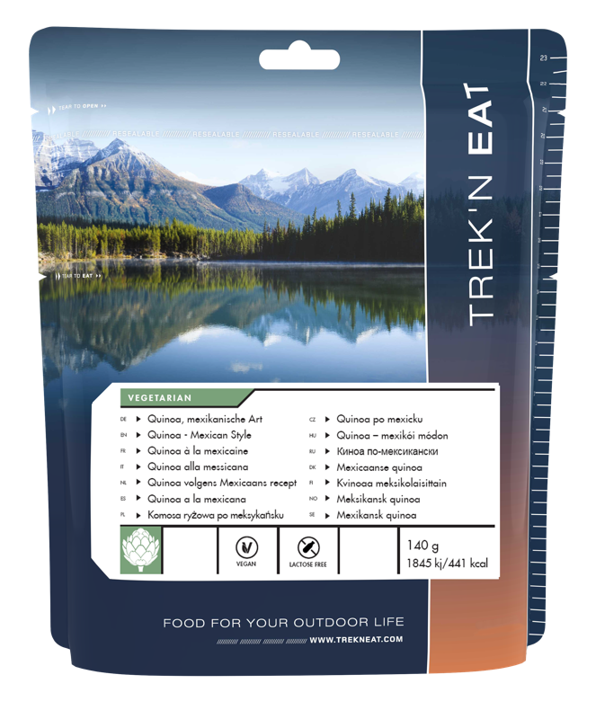 Trek´n Eat Quinoa Mexican Style  Vegansk og glutenfri frysetørret mad -5 års holdbarhed.