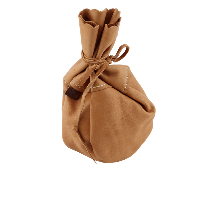 Kaffepose / Opbevaringspose i Læder - Håndlavet