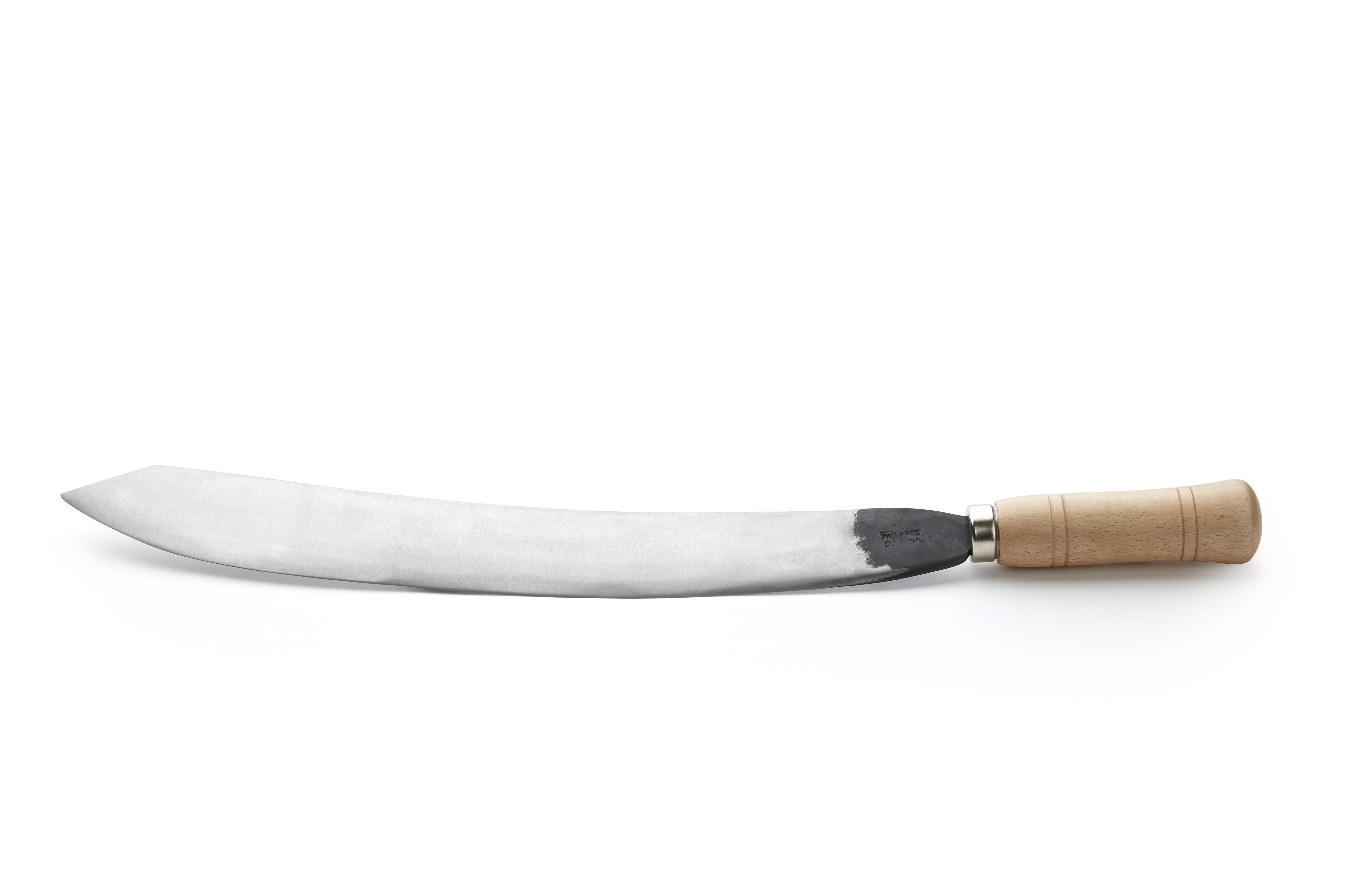 Machete i carbon stål med træ skæfte - Håndsmedet